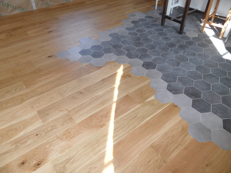 Pose De Parquet Et Carreaux De Ciment S Jour Cuisine Armor Parquet